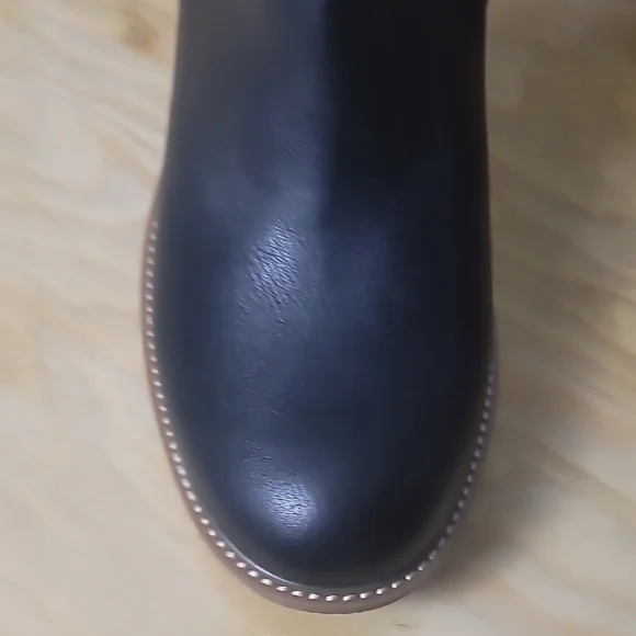 Korks By KORKS Ease Black Ankle Boots Chunky Stacked Heel - Picture 9 of 9